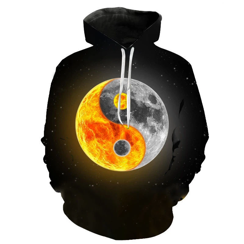 

New Cool Water Fire Y2k Hoodies 3D Printed Yin Yang Gossip Men Women Children Cool Sweatshirts Fashion Boy Girl Kids Pullover