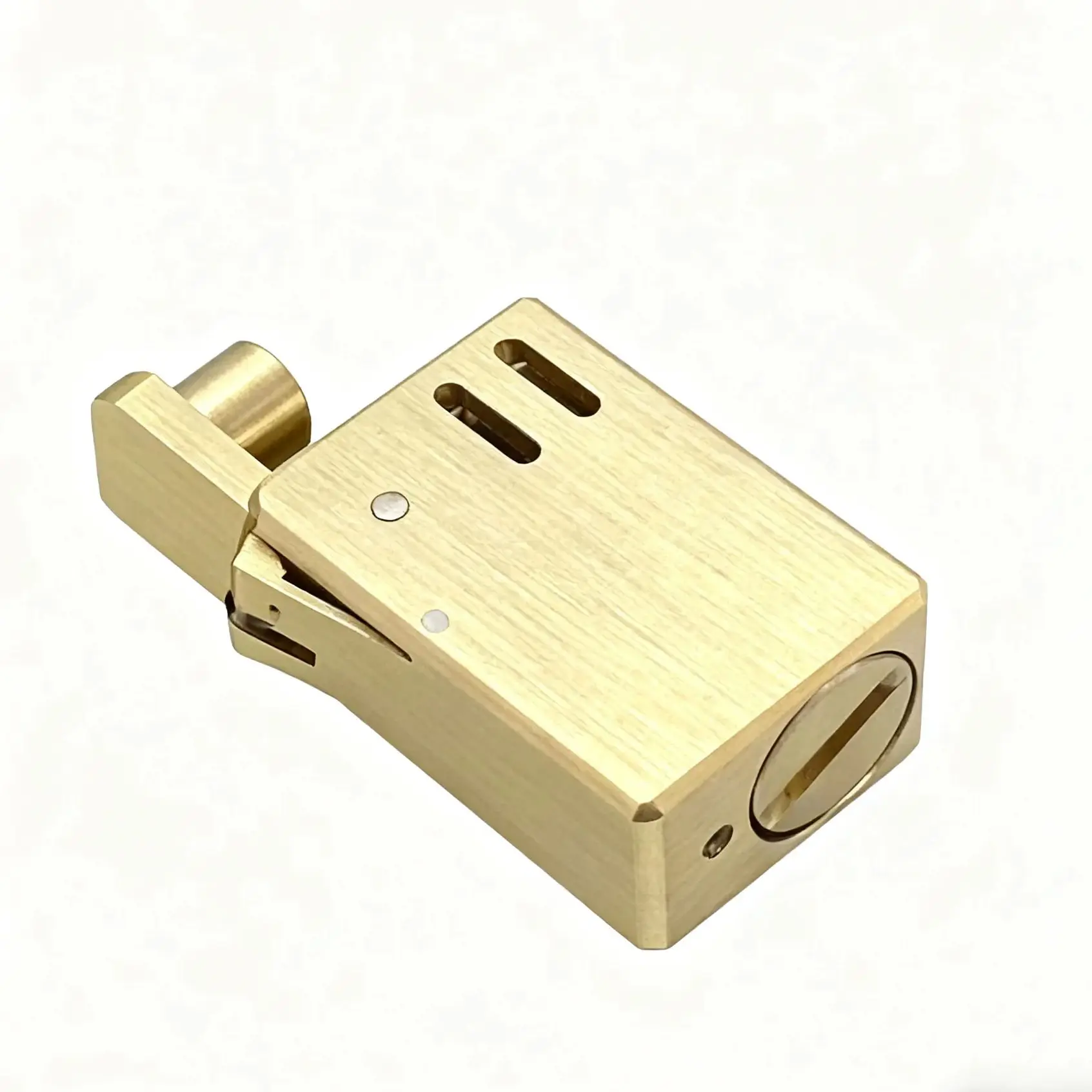 Handmade Mini Fuel Oil Lighter Brass Push-button Semi-automatic Windproof Lighter Retro Design Ultra-thin Kerosen Lighter