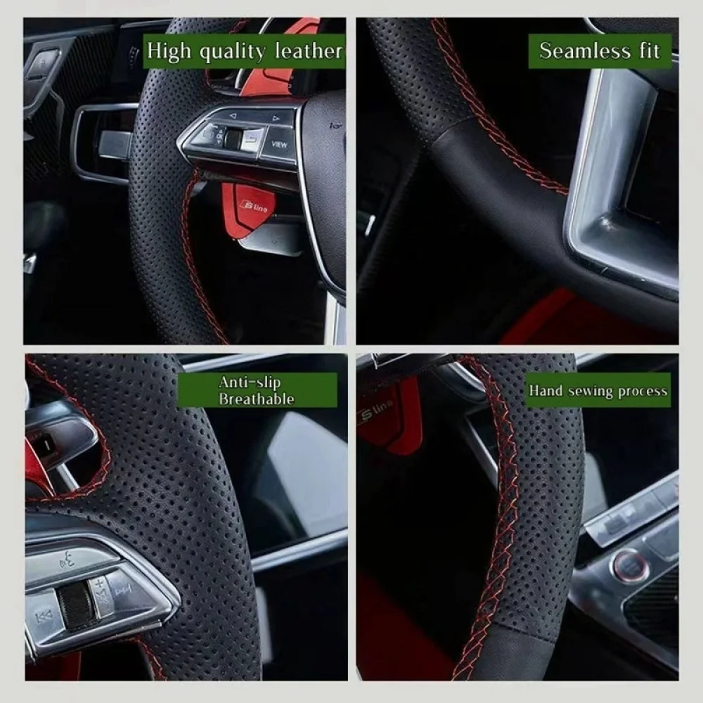 Customized DIY Car Steering Wheel Cover For Mitsubishi Lancer X 10 Outlander ASX Pajero Sport 2006-2016 Car Interior Accessories