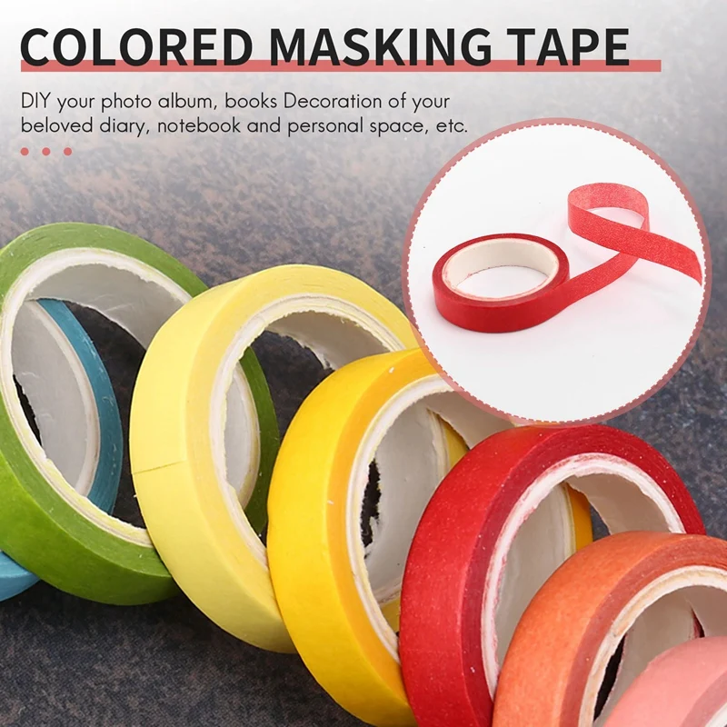 Decorative Washi Tape DIY Rainbow Sticker Masking Paper Set 10 Rolls