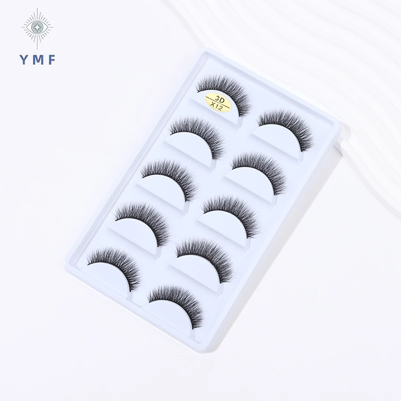 5 Paar 3d Faux Wimpers Volume Pluizige Valse Wimper Extensie Natuurlijke Lange Handgemaakte Make-Up