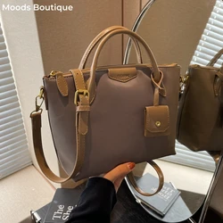 Quality Branded Top-handle Bags For Women Oxford Cloth Mini Shoulder Shopper Tote Bag With Pendant 2024 Designer Handbags Luxury