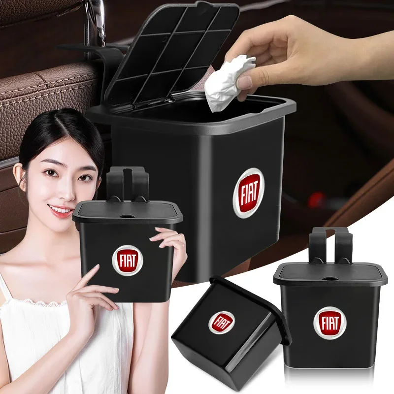Bote de basura colgante para coche, caja de almacenamiento multifuncional para coche, accesorios para Fiat JUNTO abarth 500 stilo ducato palio bravo doblo Egea