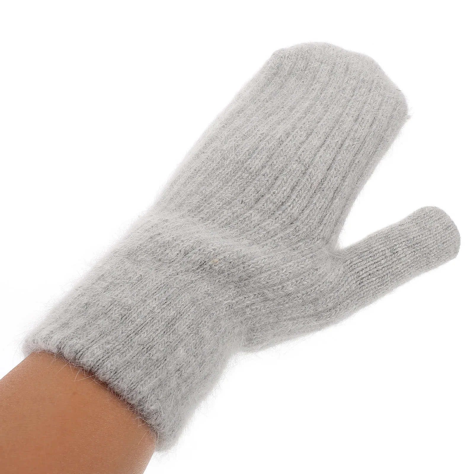 1 زوج محبوك الكبار في الهواء الطلق قفازات الرجال النساء سميكة معزول القفاز الطقس البارد يندبروف الدافئة متماسكة تدفئة اليدين #4