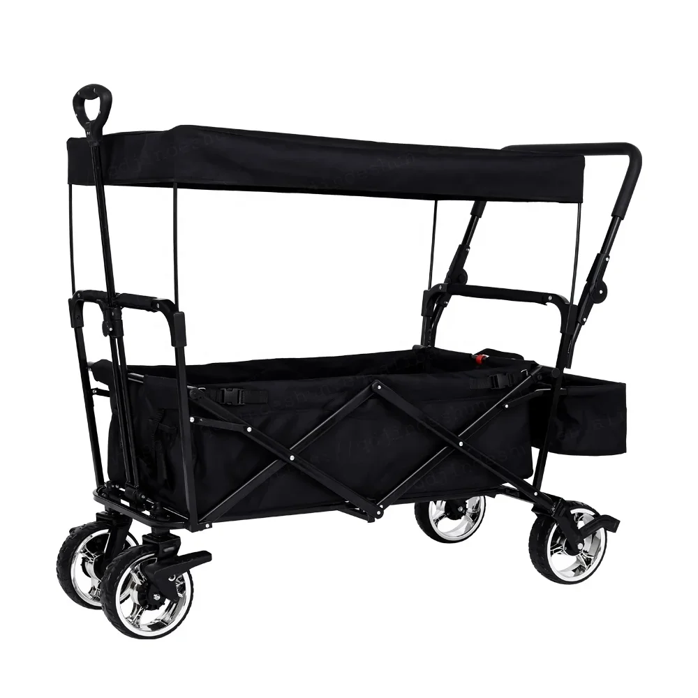 Camping Folding Trolley Outdoor Picnic Camping Cart Shopping Folding Portable Pull Rod Puller Trailer