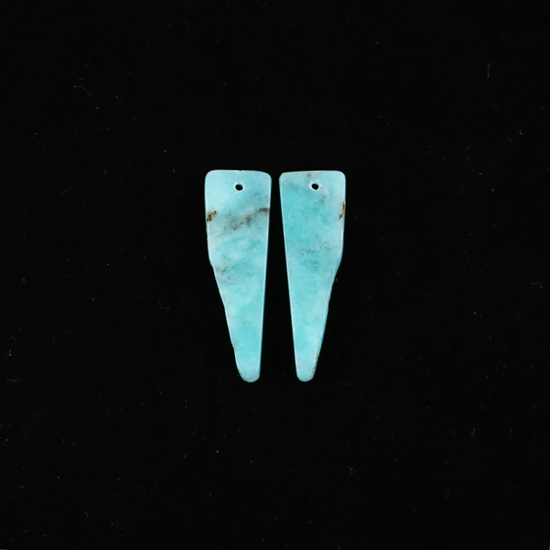 

Natural Stone Amazonite Earrings Beads 30x9x2mm 2.3g DIY Jewelry Gemstone Earrings for Crafting And Gift