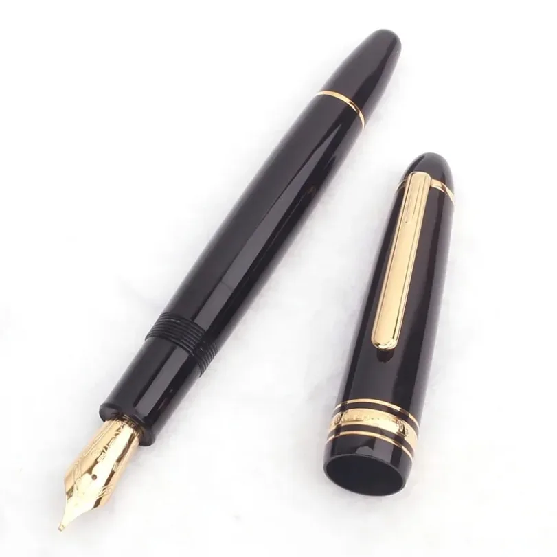 Luxury MST 149 MB Fountain Pen Black Resin Gold-Plating Calligraphy Rollerball Pen Smooth Writing Office Supplies