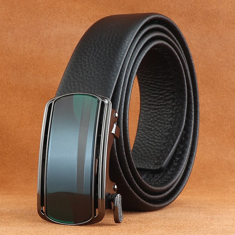 

Men's belts automatic buckle designer mode luxury genuine leather belt High quality young people to wear inside the belt