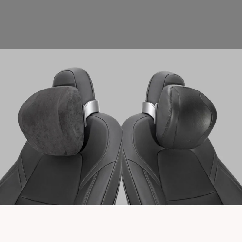 

For Tesla ModelY/3 Special Headrest Chamois PVC Material Adjustable Height Phone Holder Hook Pillow Neck Protector Pillow