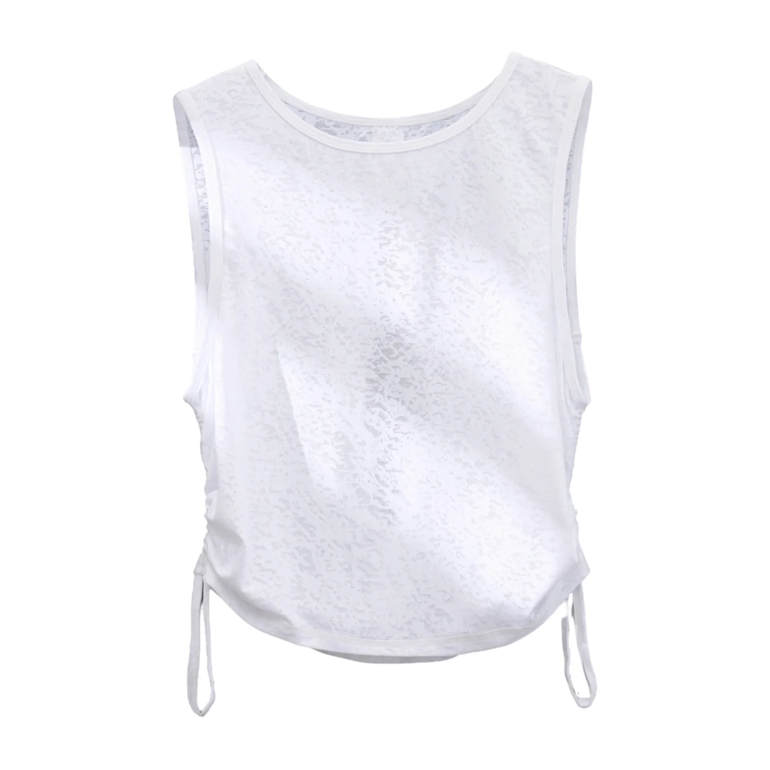 DRUR Canotta da yoga da donna con volant laterale Top estivo leggero ad asciugatura rapida T-shirt da allenamento senza maniche Abbigliamento da palestra Abbigliamento sportivo