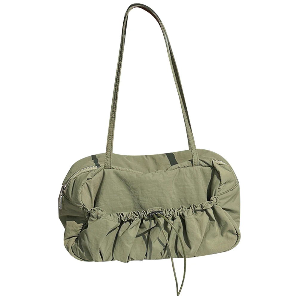 Bolsa multiuso axila com cordão para mulheres, sacola sólida, casual, grande capacidade, leve, namoro diário