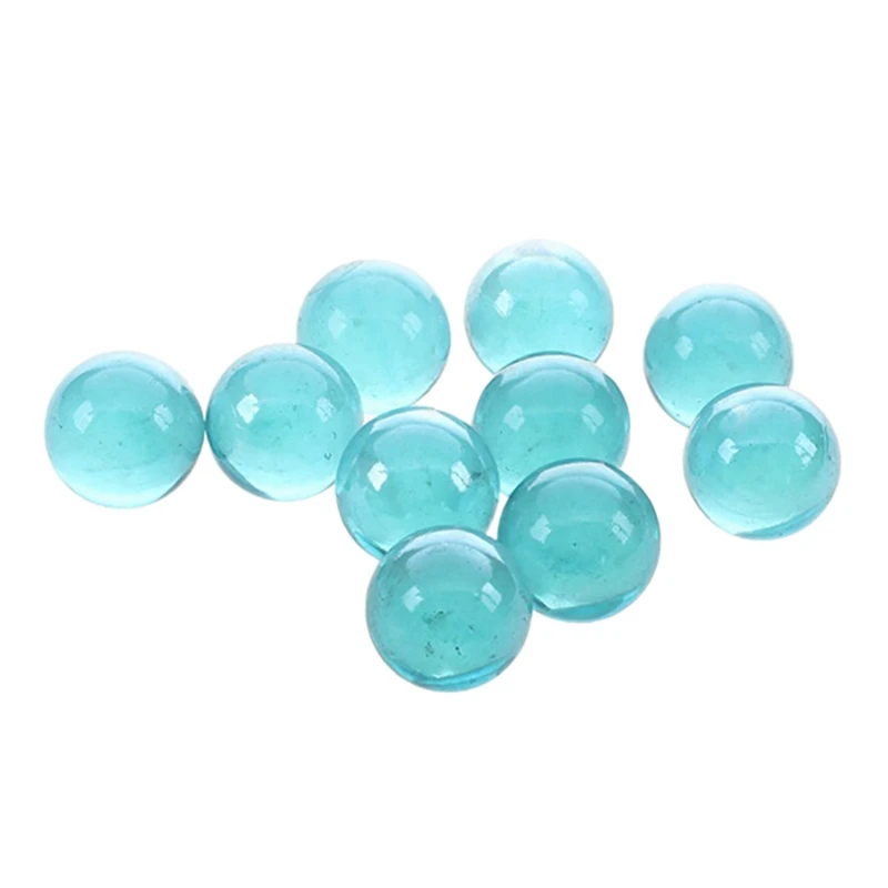 40 Pcs Marbles 16Mm Glass Marbles Knicker Glass Balls Decoration Color Nuggets Toy Blue And Transparent