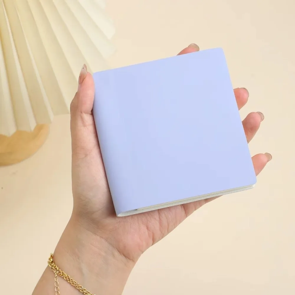 Portable Mini Blank Notebook Soft Leather Compact Pocket Notebook 98 Sheets/196 Pages Impervious To Ink Square Notebook