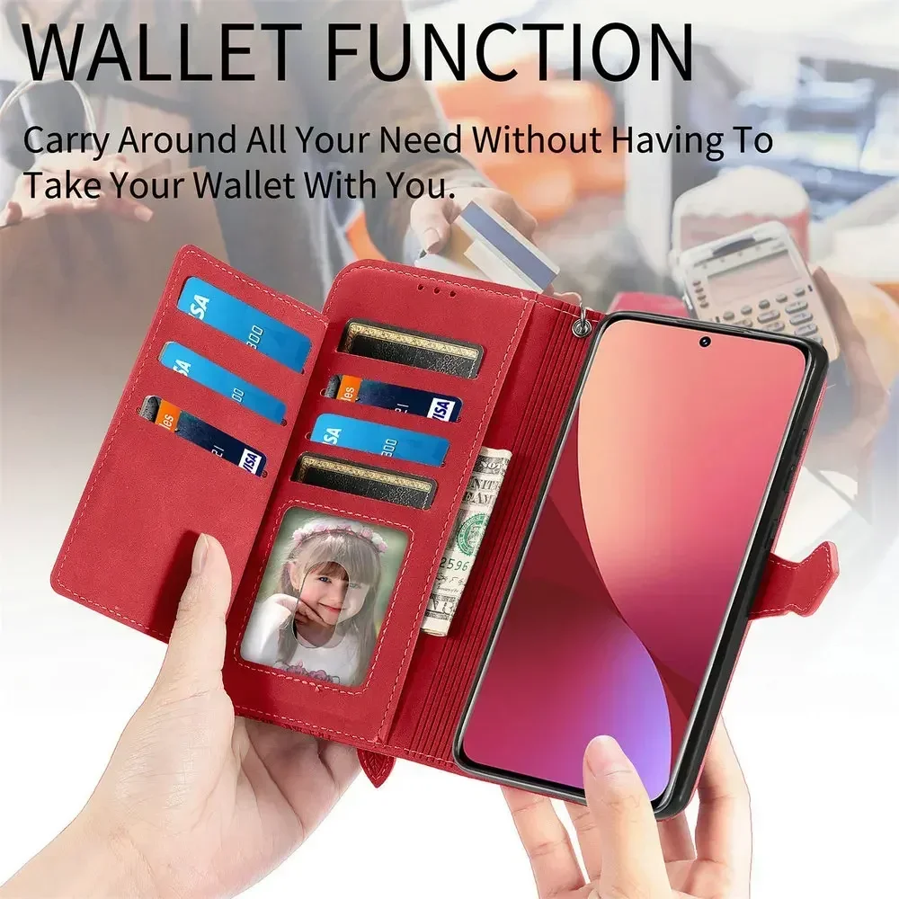 For Xiaomi 14T Mi 10T Pro T 10 Lite 11T 5G Luxury Case Zip Card Leather Book Etui Redmi Note 14 11 Pro Plus 10T 10S Flip Cover