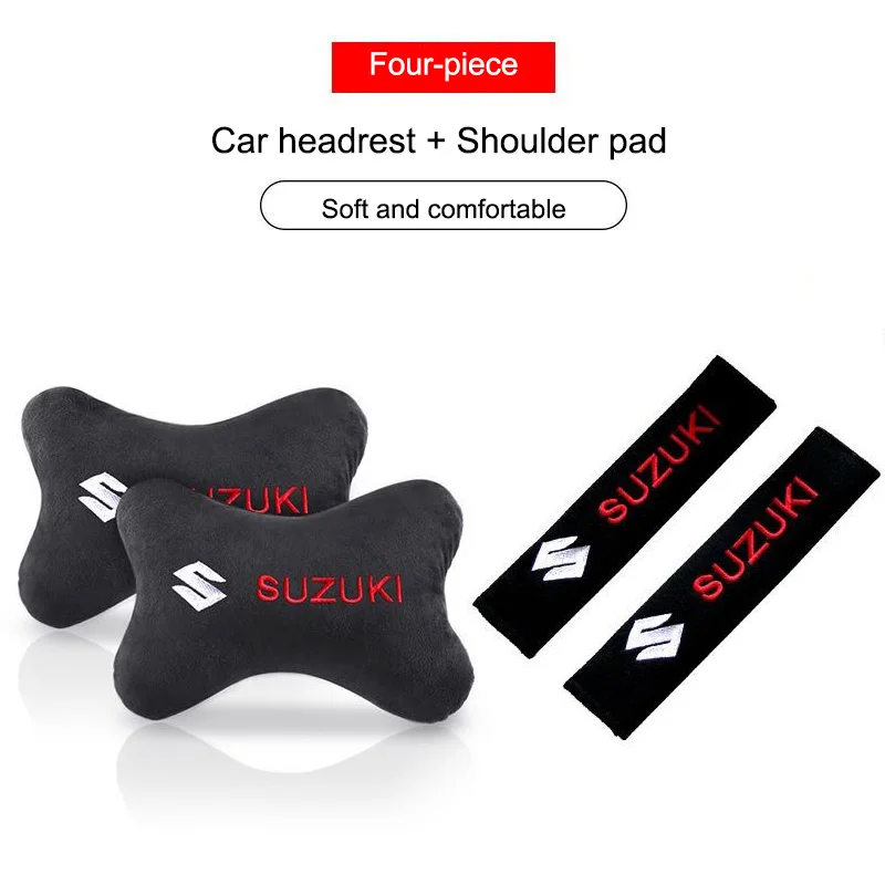 Car Headrest Cover Auto Seat Cover Head Neck Rest Pillow For Suzuki Vitara Swift Kizashi SX4 Ignis Baleno Ertiga Ciaz S-cross