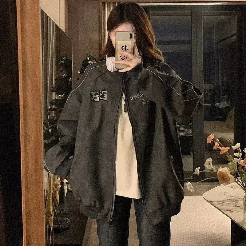 

Бейсбольные куртки с капюшоном, женские весенние вязаные теплые стильные элементы, милые функции, минималистичный тканый узор с защитой от ветра