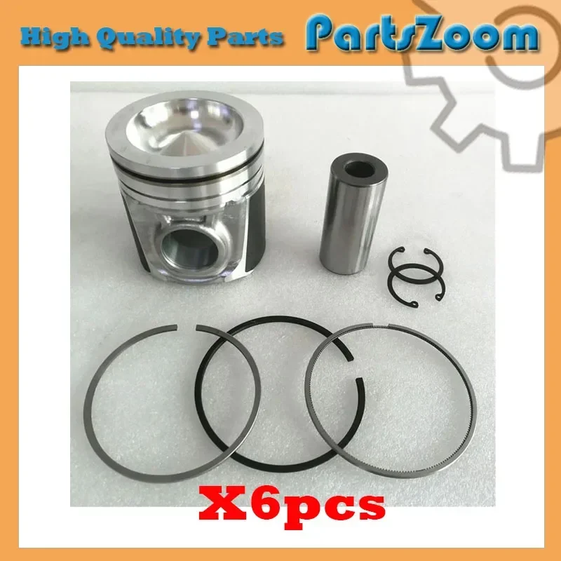 

New 6 Sets STD Piston Kit With Ring 374-7389 450-5996 Fit For Caterpillar C7.1 Engine 105MM