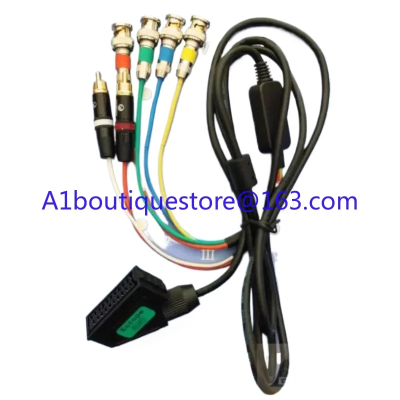 European SCART or Japanese RGB21 female head to BNC, used by color monitor