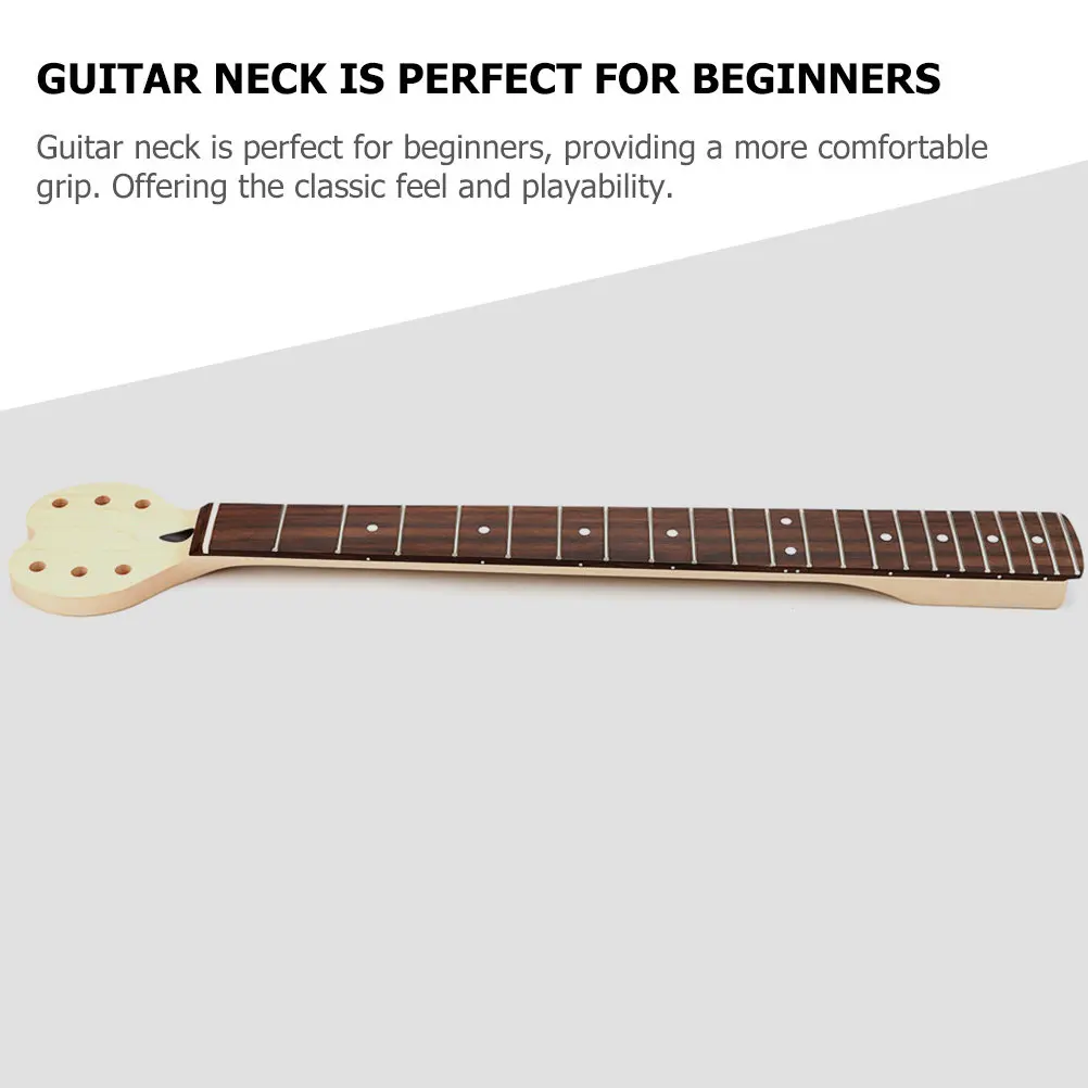 

Electric Guitar Neck with Heart-Shaped Headstock Wooden Replacement Neck for Beginners Comfortable Fretboard Fingerboard Guitar