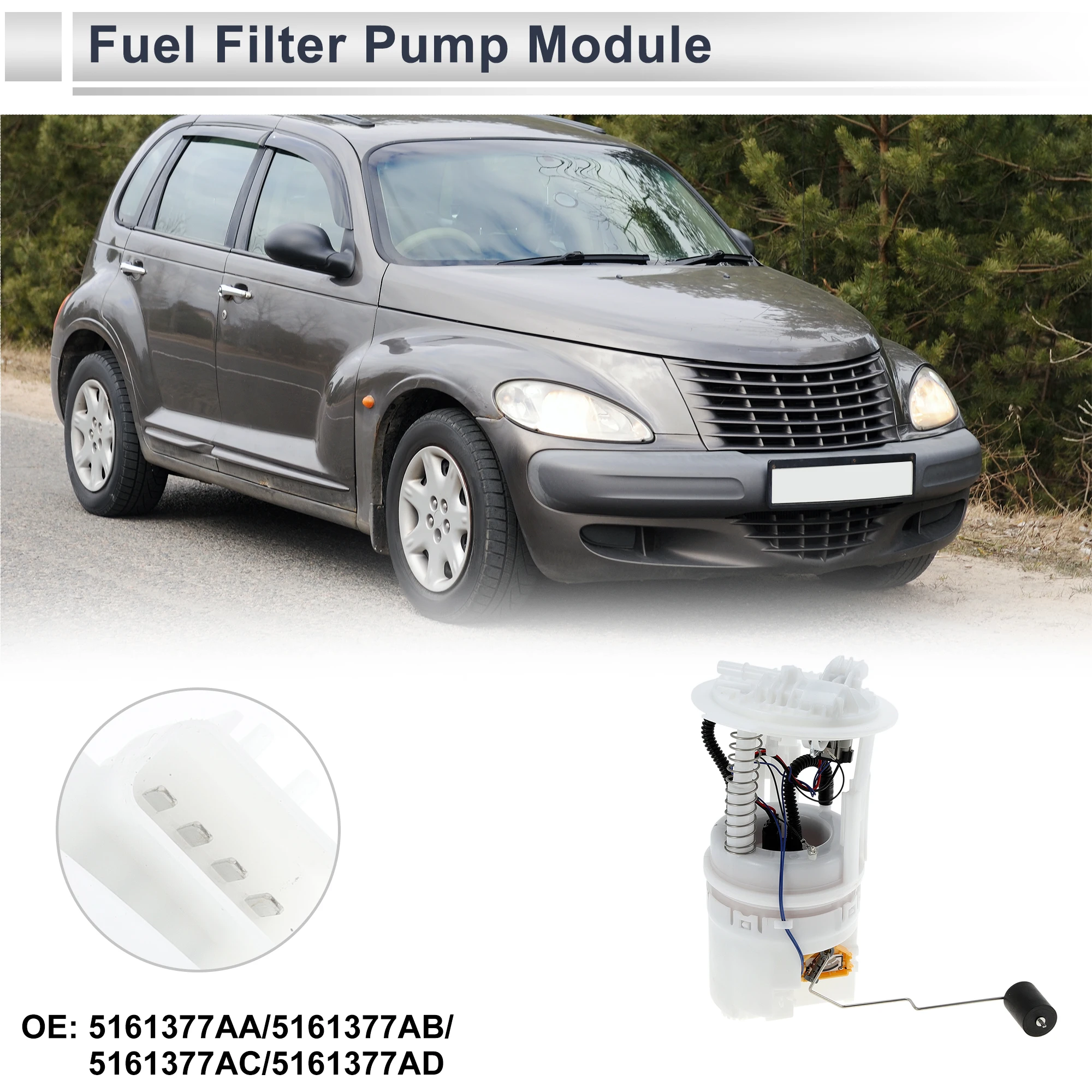 

X Autohaux Electric Fuel Pump Assembly for Chrysler PT Cruiser 2004-2010 L4 2.4L Fuel Filter Pump Module No.E7189M/5161377AA