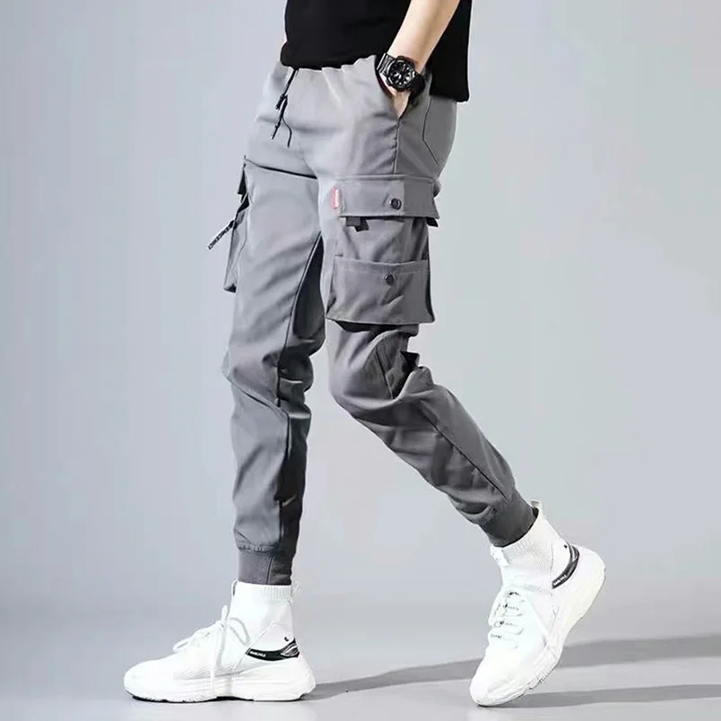 

Twill Cotton Autumn Joggers Men Elastic Waist Harem Trousers Male Streetwear Spring Thick Ankle-Length Skinny Safari Clothing