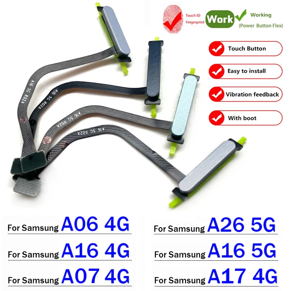 New For Samsung A06 A16 A26 A07 A17 4G 5G Fingerprint Sensor Home Return Key Menu Button Flex Ribbon Cable
