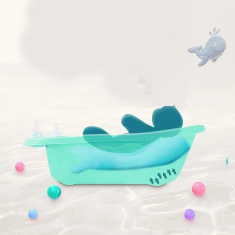 J15U بساط حمام للأطفال حديثي الولادة وسادة استحمام بتصميم مريح #2