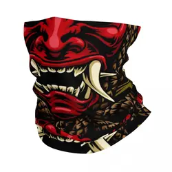 Custom Oni Demon Bandana Neck Warmer Women Men Winter Ski Tube Scarf Gaiter Japanese Samurai Ronin Face Cover