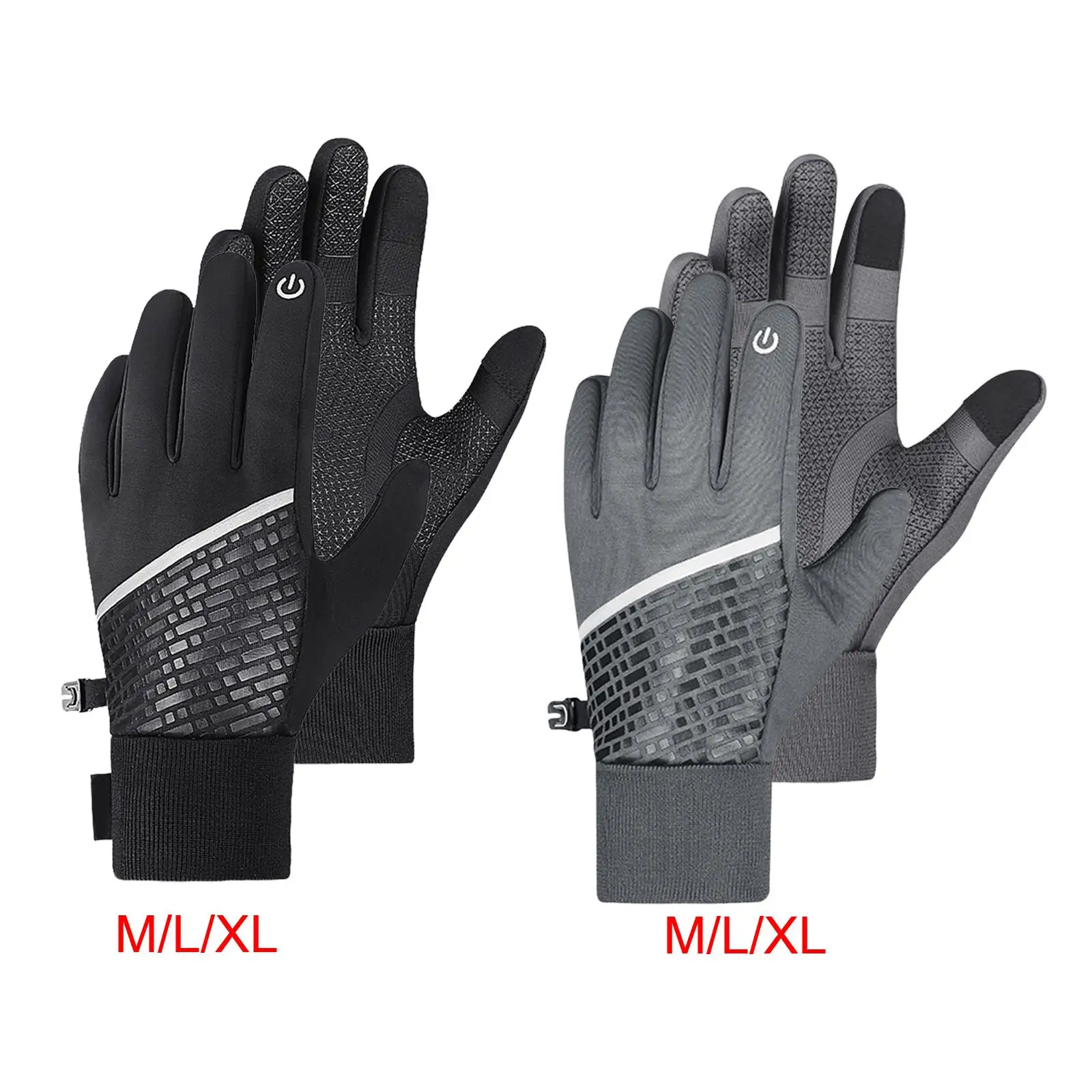 Men Winter Waterproof Cycling Gloves Outdoor Sports Running Motorcycle Ski Touch Screen Fleece Gloves Warm Full Fingers