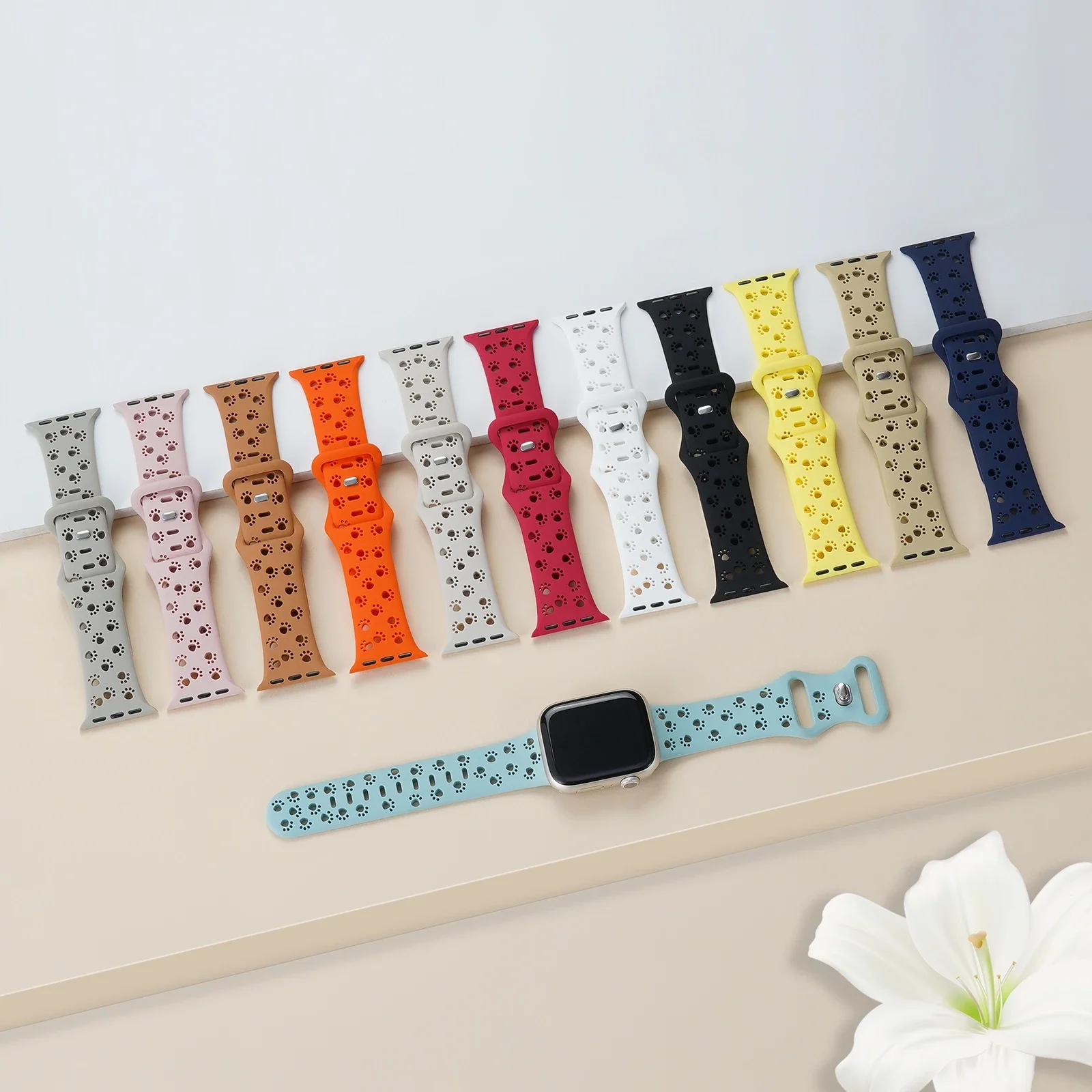 Dog Paw Silicone Strap For Apple Watch Band 44mm 40mm Correa 38 42mm bracelet iwatch Series ultra 8 7 SE 6 5 4 3 49mm 45 mm 41mm