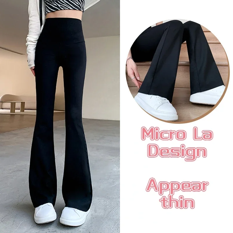 Women Flare Pants Slim High Waist Solid Sexy Shark Flare Pants Elastic Butt Lift Skinny Leggings Fashion Casual Streetwear