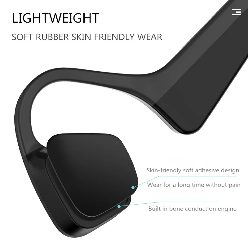 Bone Conduction Bluetooth Headset Wireless Sports Bluetooth 5.0 Stereo Bone Waterproof Sensing Headset with Microphone