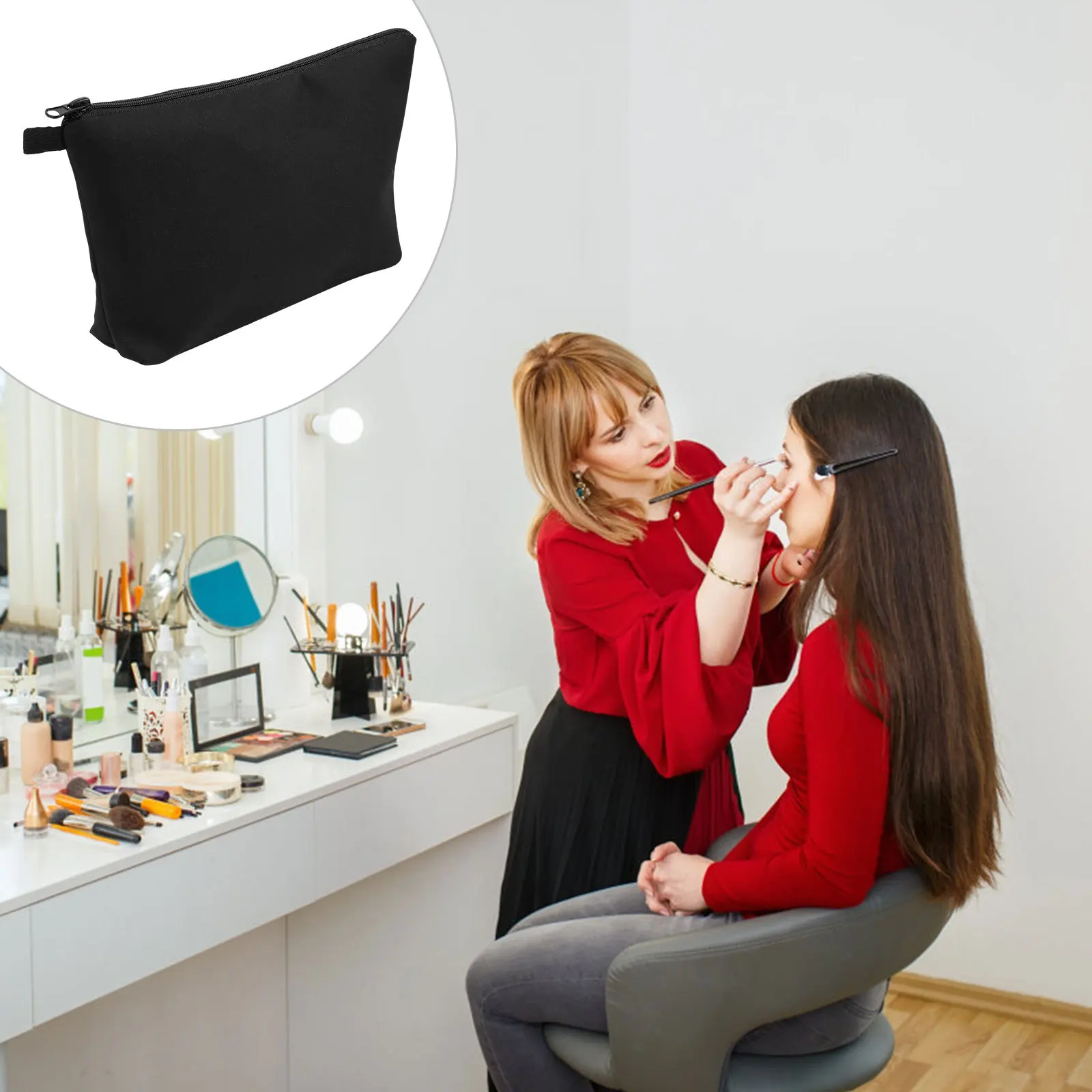 

Makeup Pouch Handheld Bag Waterproof Polyester Travel Organizer Large Capacity Toiletry Bag For Women Weekend Vacation