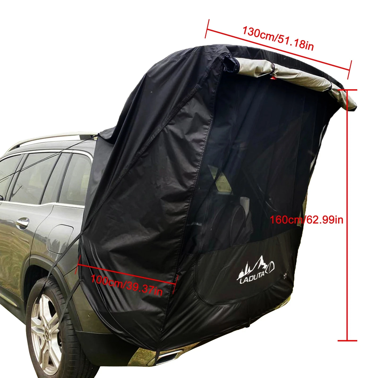 Imagem -02 - Car Trunk Tent Sunshade Rainproof Veículo Traseira Extensão Tent Suv Trunk Tent para Outdoor Auto-condução sem Tubo de Ferro