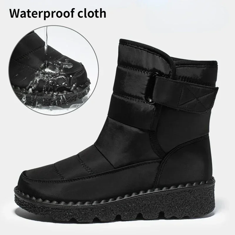 Waterproof Boots for Women Casual Winter Women Ankle Boots Warm Plush Soft Platform Snow Boots 2024 Slip on Cotton Padded Shoes