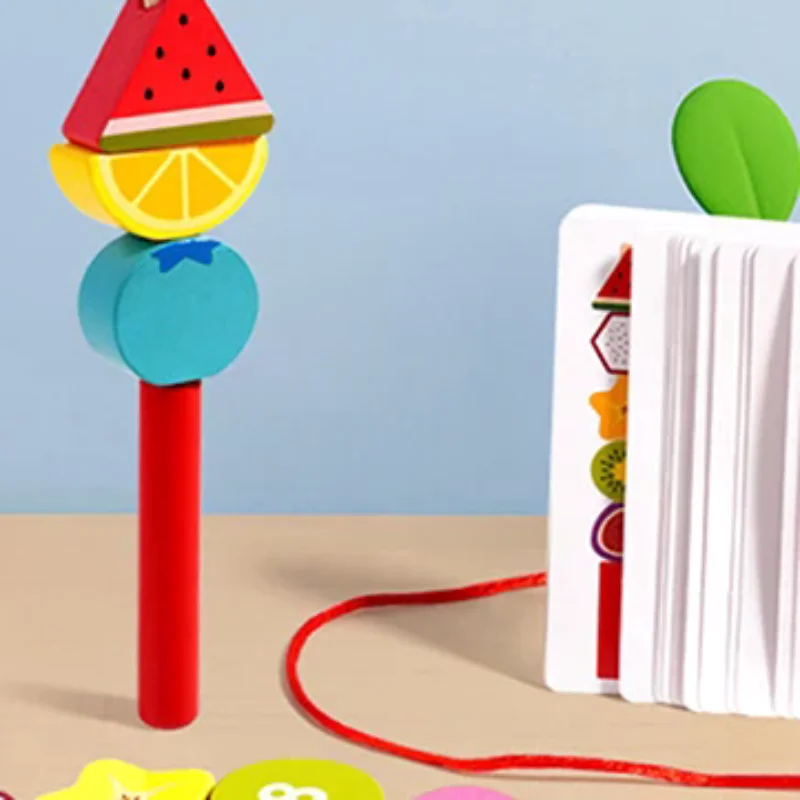 モンテッソーリ木のおもちゃ色形状マッチングパズルゲームカラフルなビーズ色認知早期教育玩具子供のためのギフト