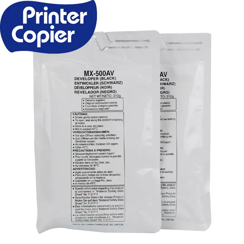 Pó preto do desenvolvedor para MX afiado, M283, M363, M452, M453, M503, MX-363U, 453U, 503U, 363N, 453N, 503N, 310G, 2 PCes