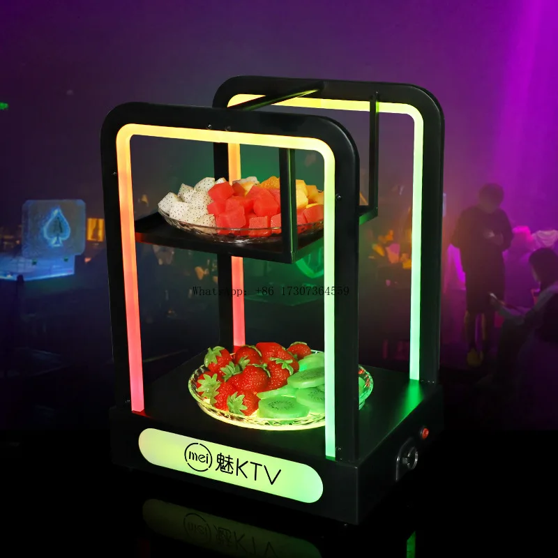

Bar luminous three-layer rectangular fruit platter KTV special fruit plate nightclub LED creative snack snack plate