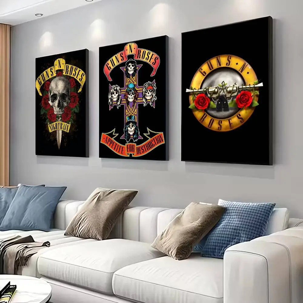 G-Guns N' R-Roses Bandposter für moderne Dekoration in Heimbüros, Schlafzimmern, Wohnzimmern, Badezimmern und allgemeiner Heimdekoration.