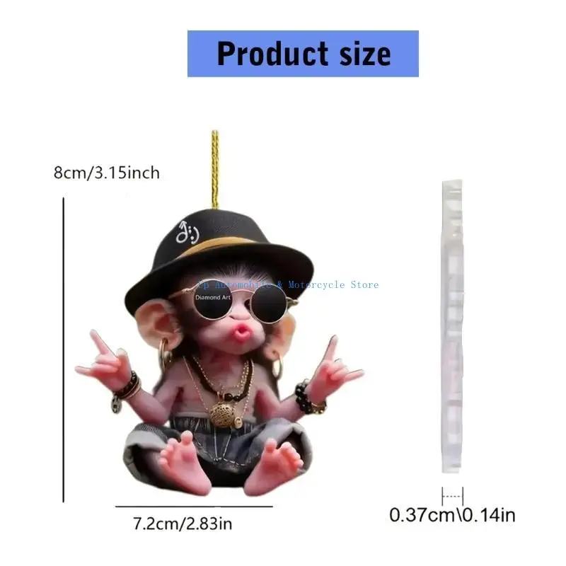 270E كارتون نمط السيارات الداخلية شنقا سحر مقاومة الكراك الاكريليك البناء الملونة اللون شماعات للمركبة