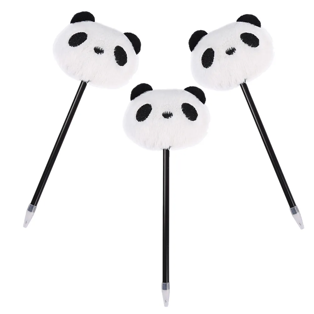 3Pcs Adorable Cartoon Panda Ballpoint Pen Ergonomic Soft Touch Daily Use Portable Writing Tool Fun Stationery Gift for Kids