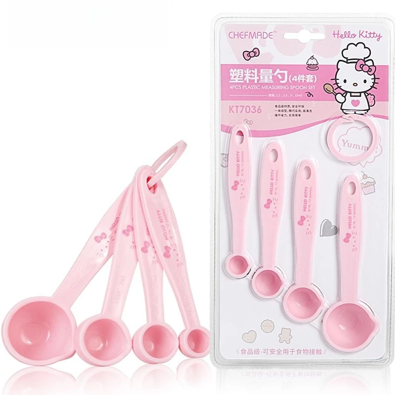 Hello Kitty printed measuring spoon set cute cartoon kitchen baking spoon for daily use with double-sided scale for cooking view 3