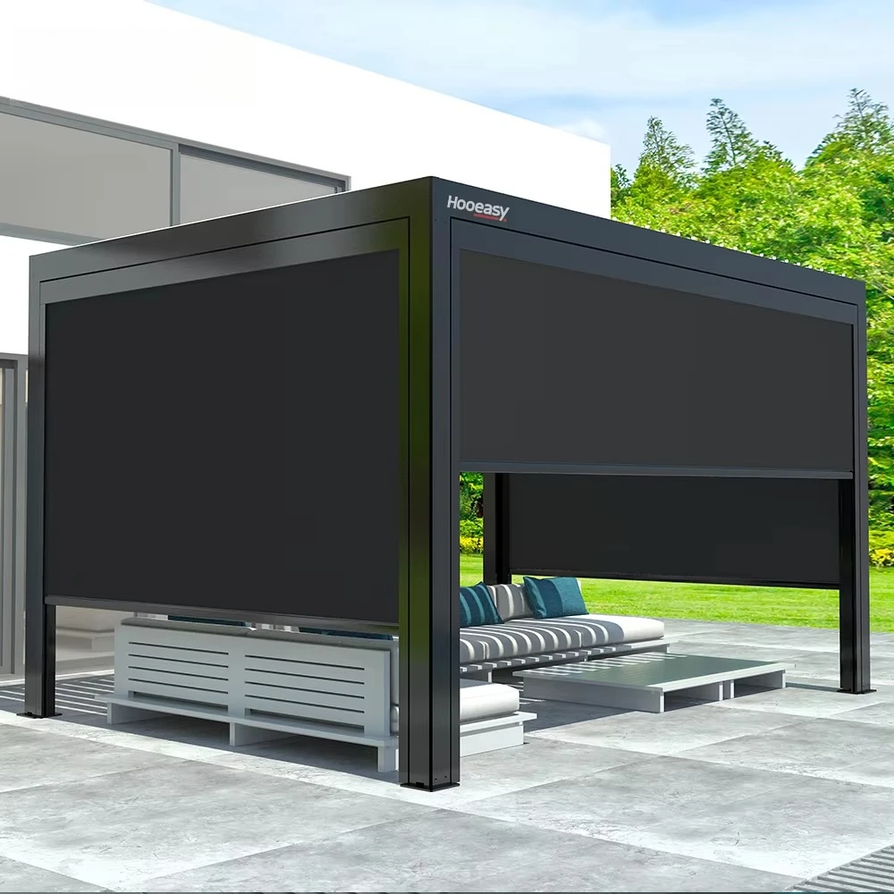 Balcony Electric PVC Transparent Plastic Waterproof Window Electric Roller Shutter Pergola