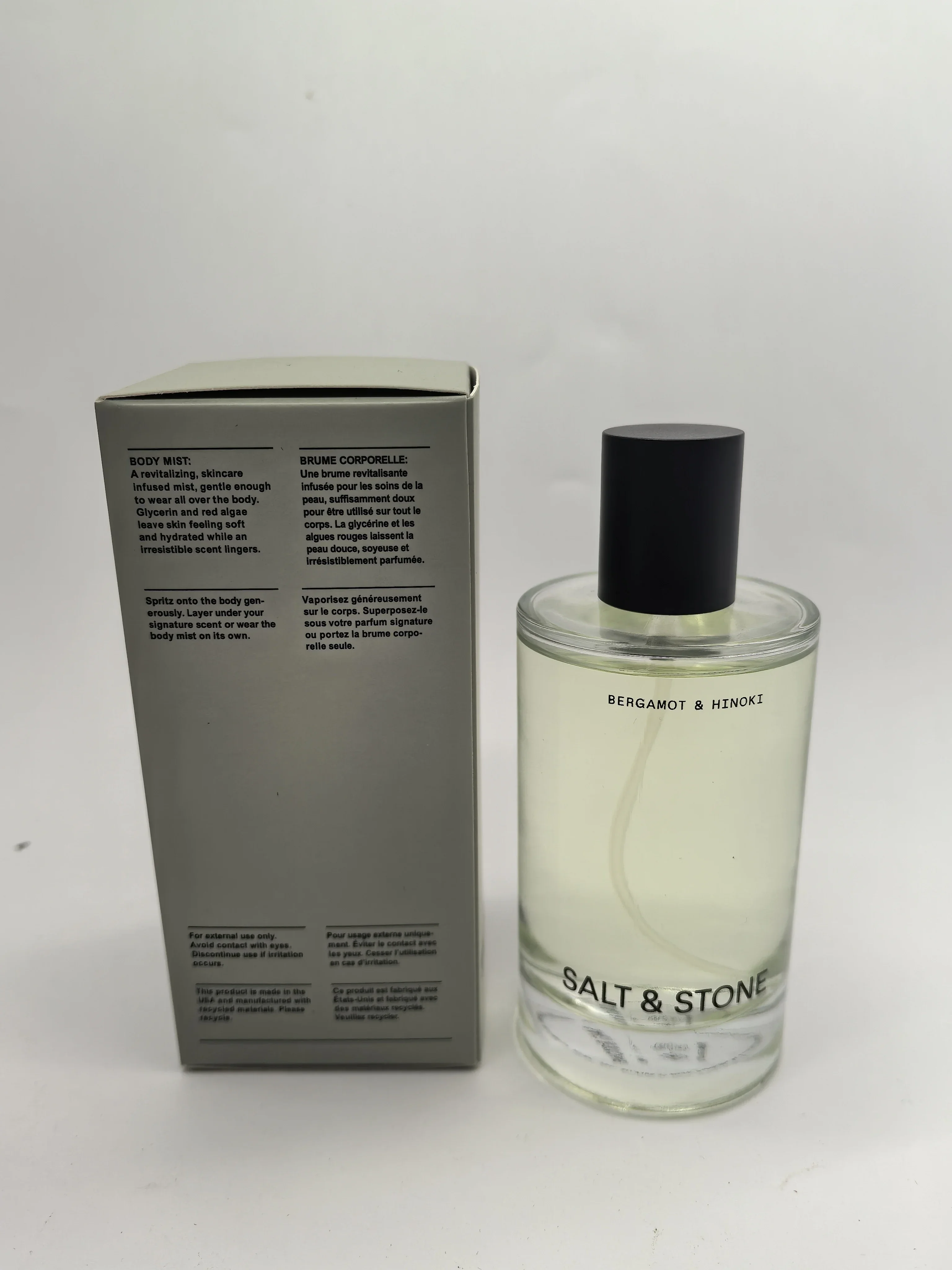 SALT & STONE Body Mist Bergamot & Hinoki 3.4oz / 100ml – Fresh Citrus Woody Long Lasting Unisex Fragrance Gift for Christmas