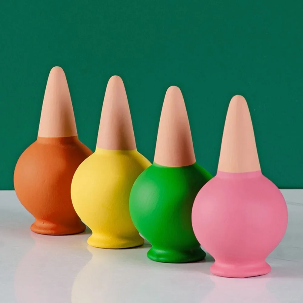 4PCS Self Watering Potted Plant Drip Irrigator Ceramics Breathable Potted Dropper Device Conical Plug Rod Water-saving