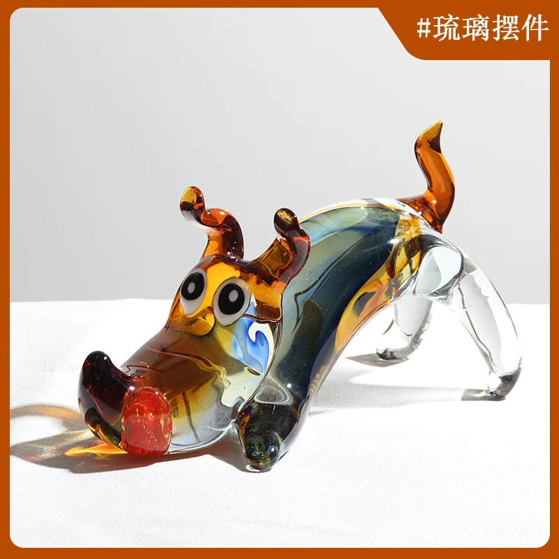 

Decoration Crafts Figurines & Miniatures Glass ornaments high-end glass crafts products puppy decorations home living room