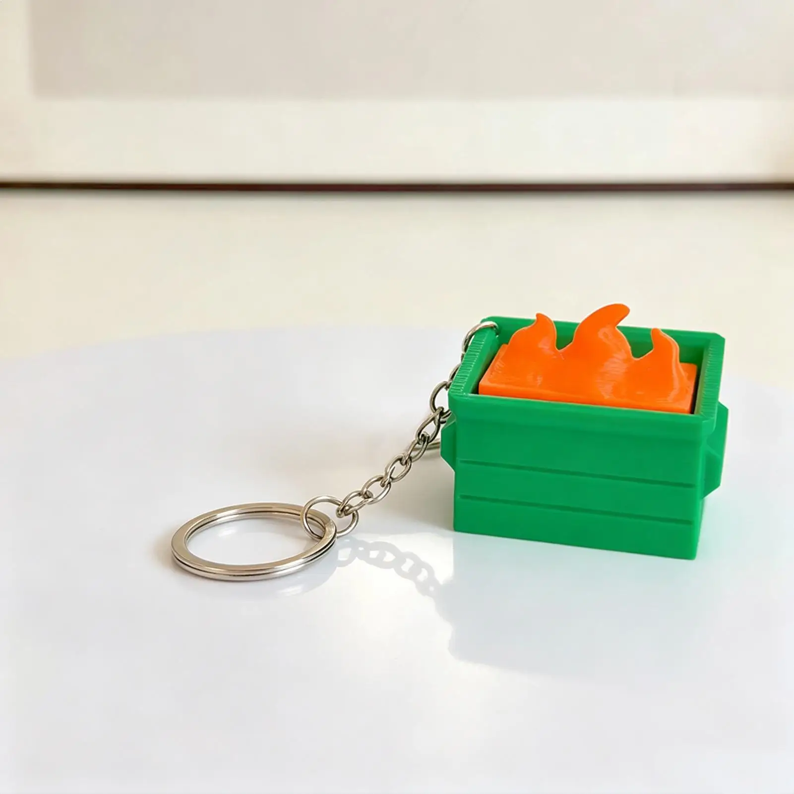 Fidget Keychain 3D Printed Flame Relief Small Portable Sensory Toys Key Holder Pendant Fidget Clicker for Women Men Kids Home