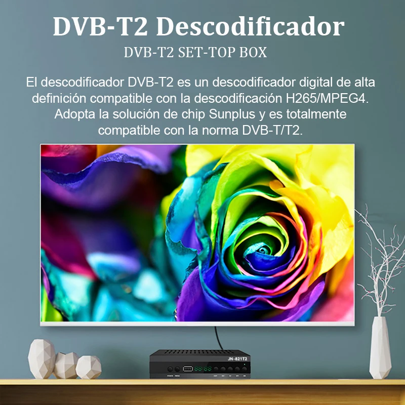 España HD DVB T2 TV Receiver, DVB T2 HD Set Top Box HD dvb t2 Decoder DVB T2 Receiver Full HD 1080P Digital Terrestrial TV,PVR