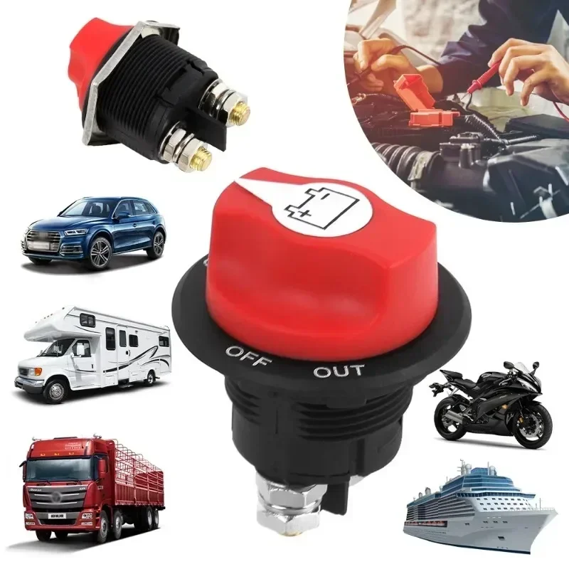 Car Battery Disconnect Switch Cut The Power 50A 100A 200A 300A DC 12V 24V 32V Cut Off Rally Switch for Car Motorcycle Truck Boat