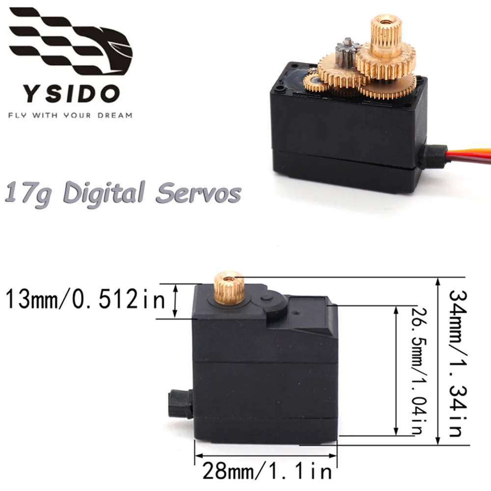 YSIDO 17g Digital Metal Gear Servos for 1/14 MJX Hyper Go 14301 14302 14303 16207 16208 16209 16210 H16H H16E H16P RC Cars Parts